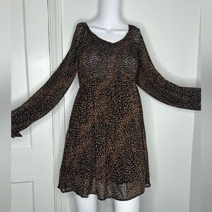 Newbury Kustom Black and Brown Long Sleeve Dress